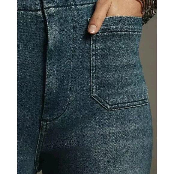 Anthropologie Colette Cropped High-Rise Wide-Leg Jeans: Sequin Sparkle, 23 TALL - Picture 5 of 11